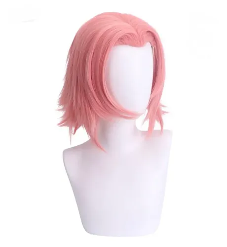 Peruca Rosa Curta Cosplay Sakura Haruno 