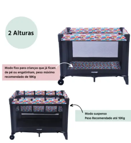 Berço portátil sleep 2 alturas