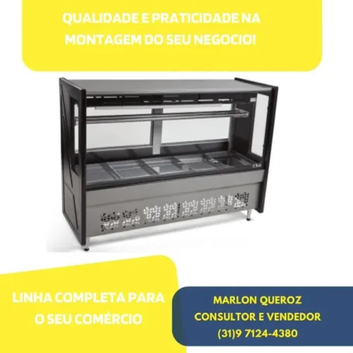 Balcão de Carne 1,75M Polar Preto 127/220v Novo