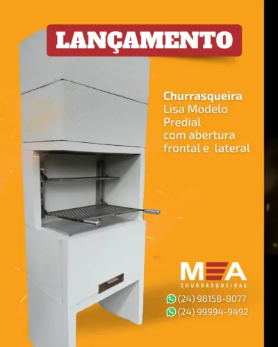 Churrasqueira pré moldada predial com abertura lateral