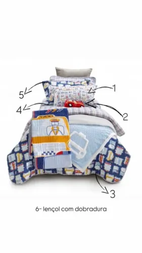 Jogo de Cama Solteiro MMartan 6 Peças - 10x45,00