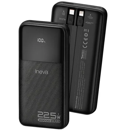 Power Bank 20.000mah super rápido 22.5w turbo com Cabo Tipo C e Lightning Produto Novo