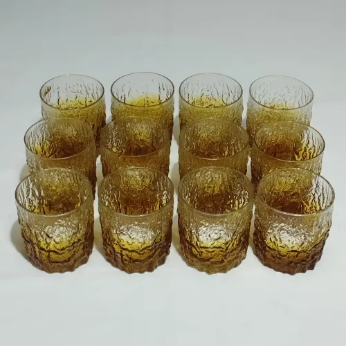 Jogo 12 Copos Whisky Bicolor Casca Árvore