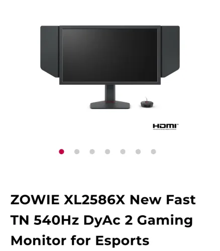 Monitor gamer Benq xl 2586X - 540 hz dyac 2