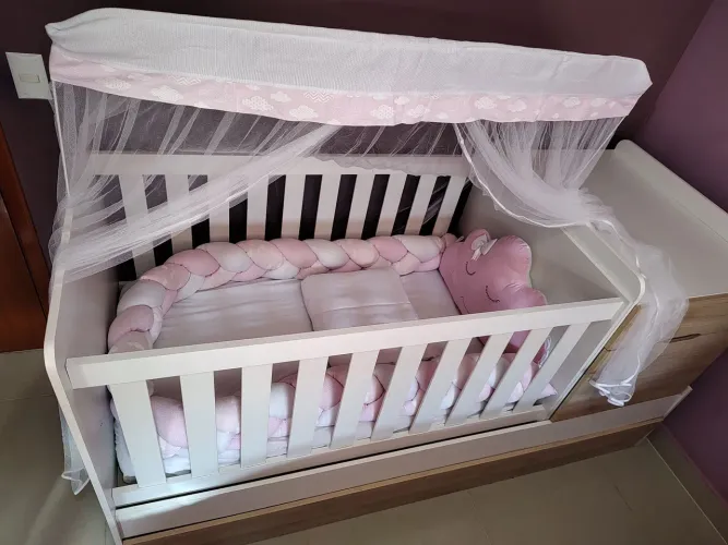 Kit berço americano rosa