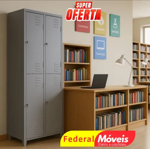 Armário de Aço 4 Portas - Forte e prático para seu dia a dia!