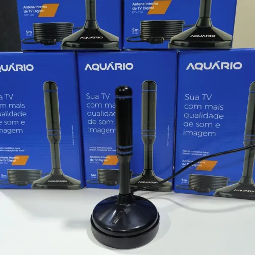Antena Interna de TV Digital Aquário com cabo de 5 Metros