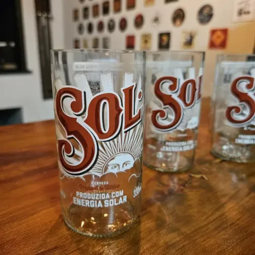 Jogo com 6 Copos de Garrafas de Cerveja