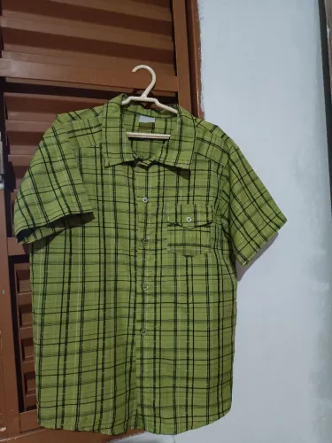Camisa xadrez verde masculina