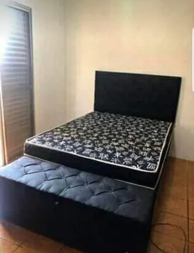 CAMA COMPLETA CABECEIRA E BAU RECAMIER