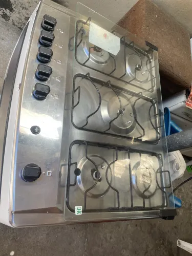 Fogão com Mesa de Inox e Acendimento Automático - Branco