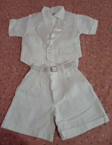 Conjunto social menino batizado Tam 2 anos