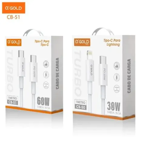 Cabo USB C para iPhone (Lightning) 30W super reforçado 