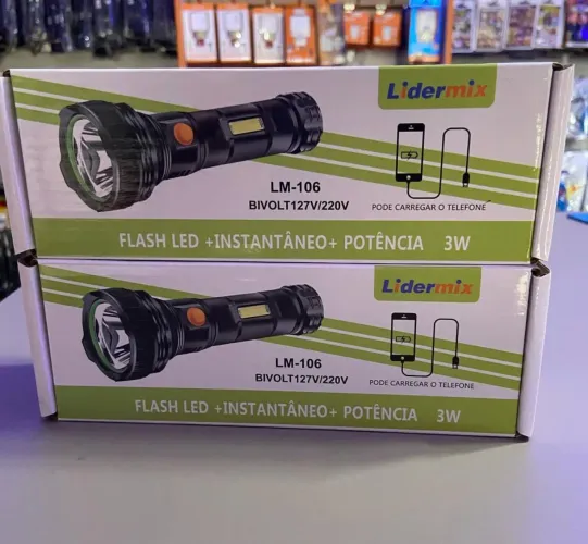 Lanterna LED Bivolt Recarregável 3W