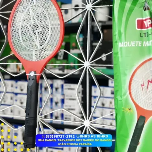 Raquete Elétrica Recarregável Mata Pernilongo Mosquito Mosca Insetos Bivolt