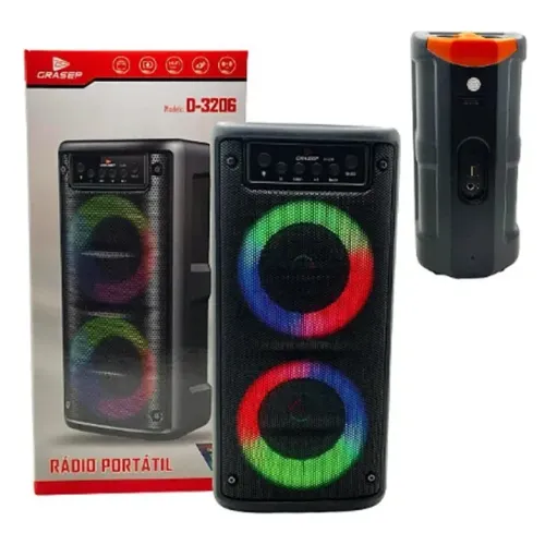 Caixa de Som Bluetooth,Entrada Microfone e Usb Com Graves Potente 