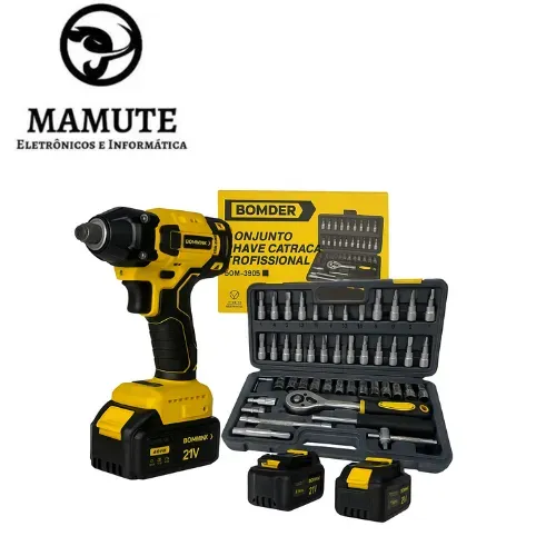 Parafusadeira e Chave de Impacto 21V BOMVINK BOM-9966 com Maleta e Baterias