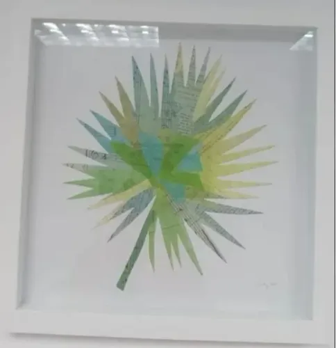 Quadro decorativo,  estilo caixa - motivos "Árvore" em tons pasteis 