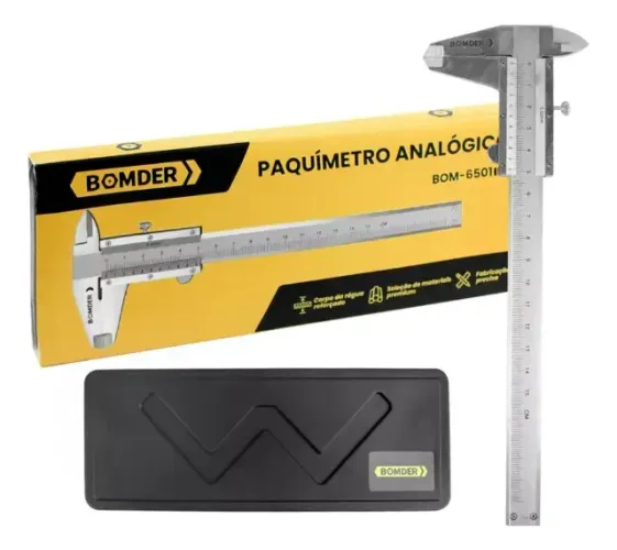 Paquimetro 6 150mm Medição Analógico E Manual Aço Inox Paquimetro 6 150mm Medição Analógic