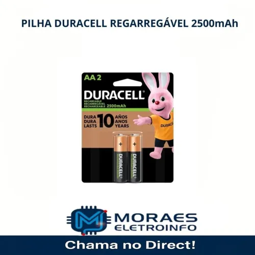 Pilha Recarregável Duracell AA 2500mAh