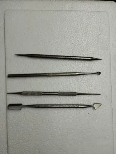 4 peças Espátula Empurrador Cutícula Mundial Profissional Inox