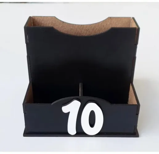 10 Porta Guardanapo Sachê Duplo Luxo<br>Lanchonete Decoração Mdf + Números