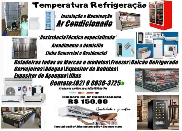 Qualidade e Garantia:Consertos/Manutenção em Geladeiras/Ar condicionado e outros 