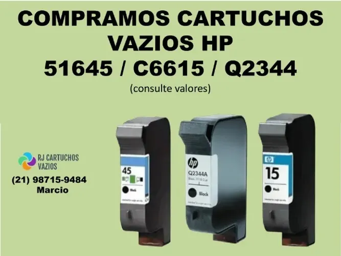 cartucho hp 51645 c6615 q2344 vazios originais