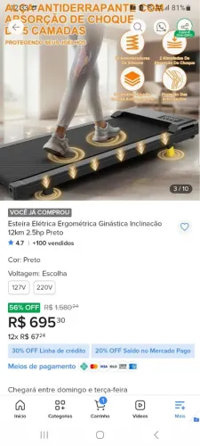 Esteira Ergometrica com garantia estendida