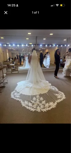 Véu noiva mantilha off white