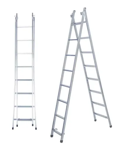 Escada de Aço Extensiva Metalon Zincada ALG 2x7 Degraus 3,80 m Antiderrapante Novo