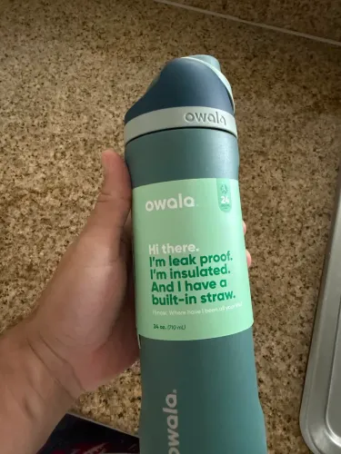 Garrafa Owala Freesip Térmica 710ml Inox verde claro