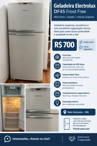 Geladeira Electrolux 413 litros modelo DF45