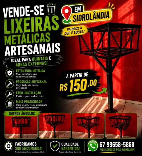 Lixeiras Metálicas Artesanais