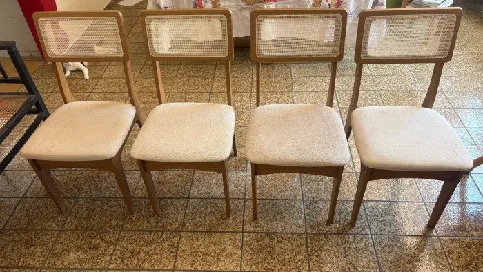 4 Cadeiras palha sintetica mdf