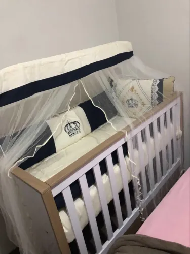 Kit berço 6 peças coroa menino