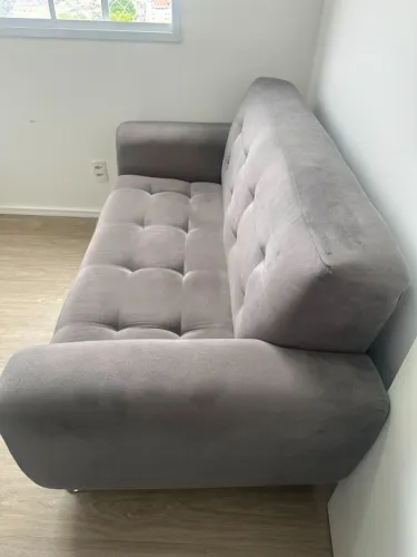 Sofá 2 Lugares Larissa Suede Cinza