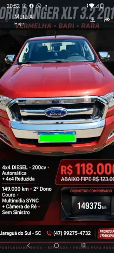 Ford Ranger XLT 3.2 20V 4X4 CD Diesel Aut. 2017