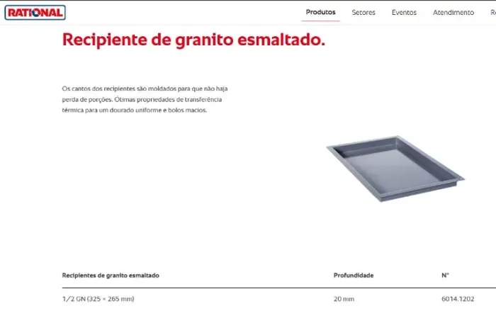 RATIONAL - 1 Cuba Esmaltada 1/2 Gn X 20Mm Para Empanados Ref.6014.1202