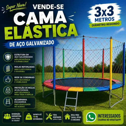 Cama elástica 3x3 metros nova