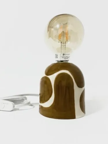 Luminária orgânica marrom