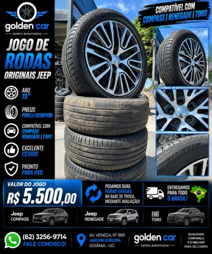 JOGO DE RODAS ORIGINAIS ARO 19 - COMPASS / RENEGADE / TORO