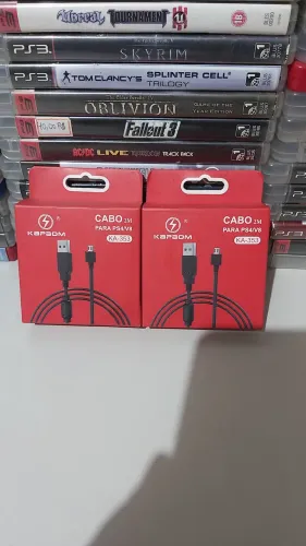 2 cabos carga manete ps4