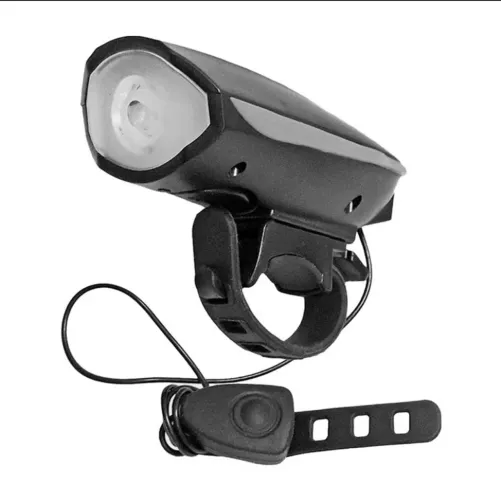 Farol Buzina de Bike Recarregável USB - Luz LED Branca Potente para Segurança