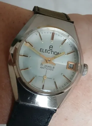 Relógio antigo original suíço ELECTION , à corda swiss made, coleção anos 70
