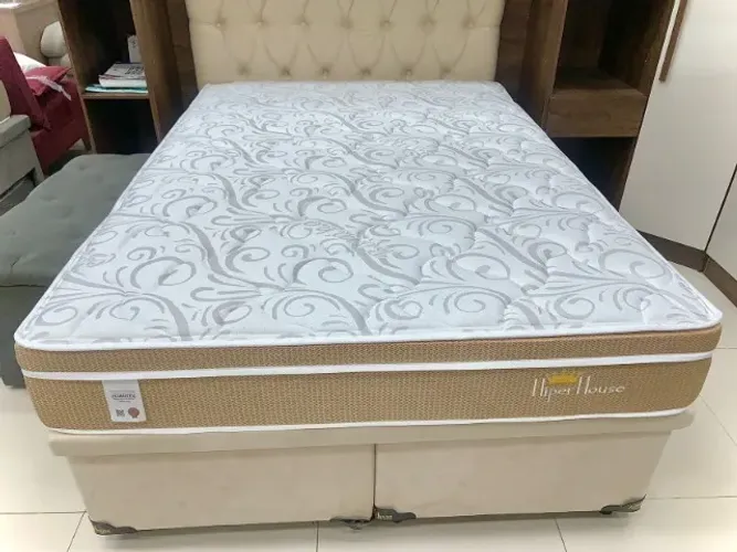 Cama Box Baú Casal Bipartida Blindada(Colchão ñ inclsuo)Sued ou Corino!