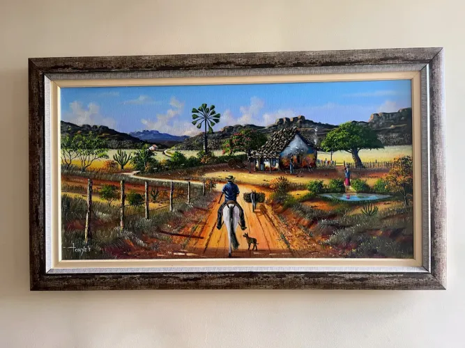 Vendo Quadro Óleo sobre Tela-Paisagem Rural