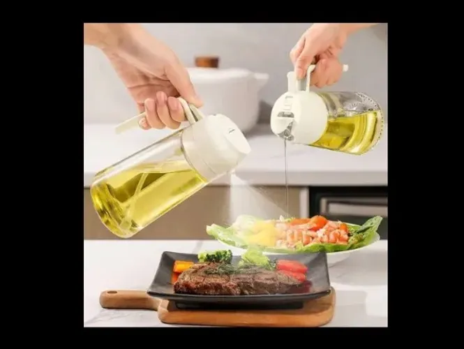 Galheteiro Pulverizador Borrifador 2 em 1 de Óleo Azeite de Cozinha - 470ml