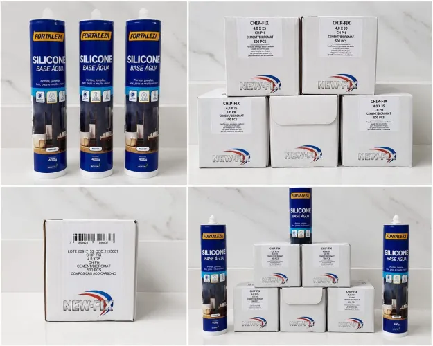 Silicone Base Água Fortaleza 400g + Parafusos Chip-Fix