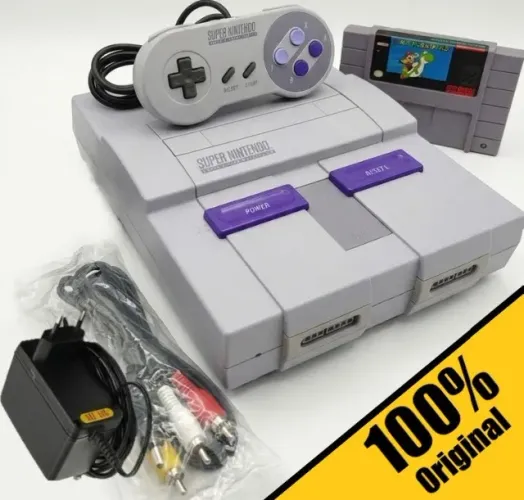 Super Nintendo Console Original Modelo FAT SNES Funcionando Perfeitamente + 1 Controle